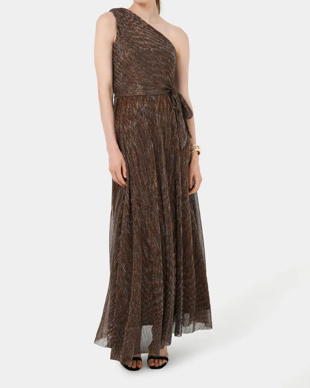 Elastic Waist One Shoulder Dress