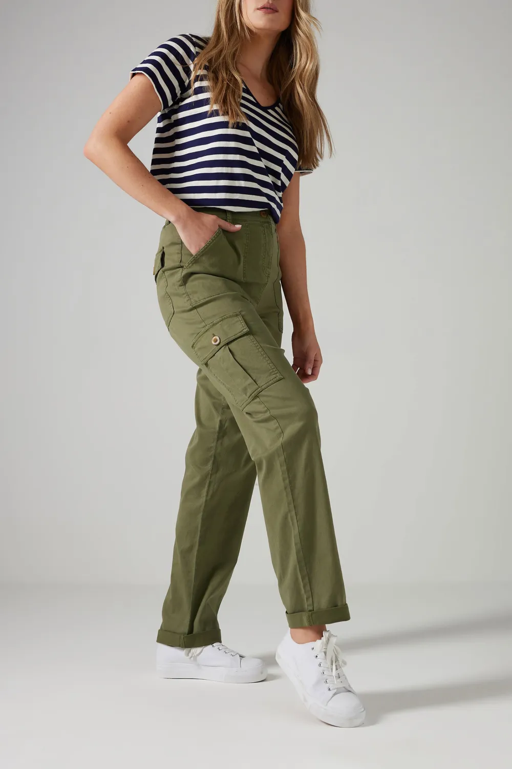 Cargo Pocket Straight Leg Jeans