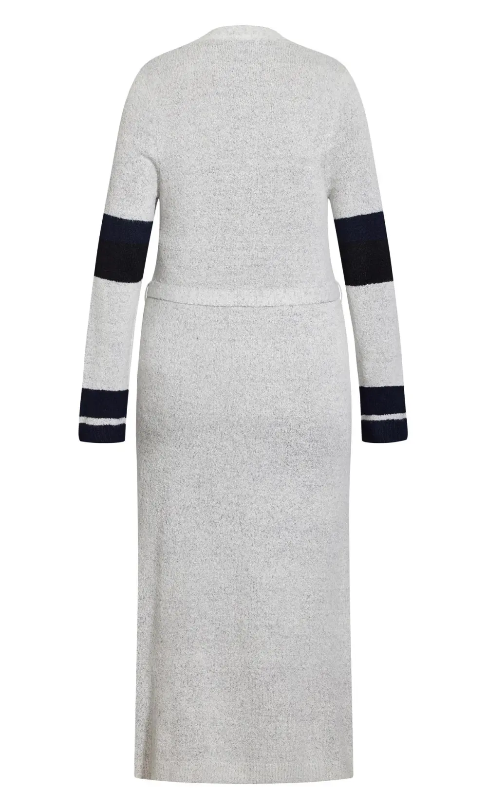 Evans Grey & Navy Blue Colour Block Maxi Cardigan