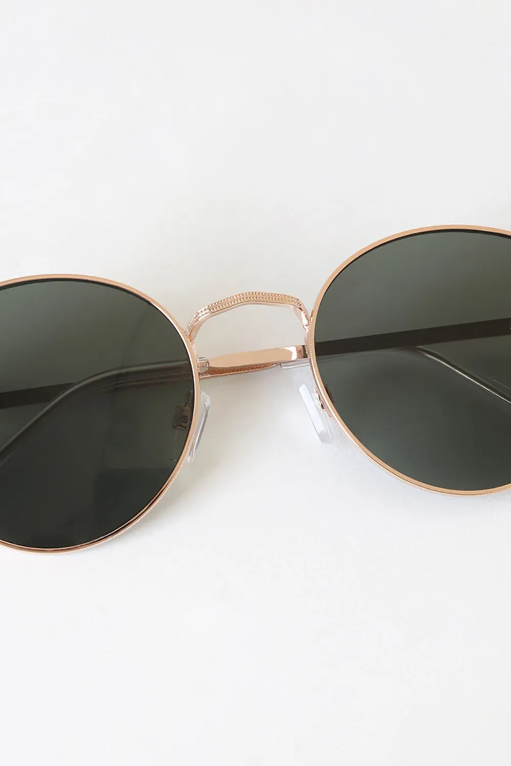 High-End All-Match Gold Round Ladies Sunglasses