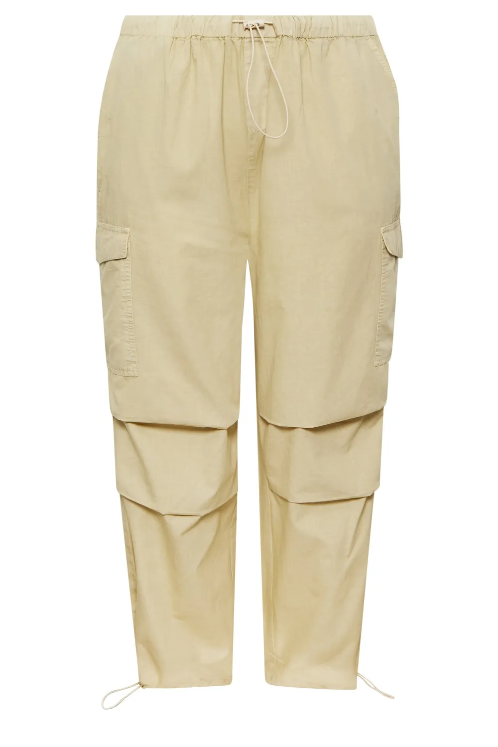 YOURS Curve Khaki Green Cargo Parachute Trousers