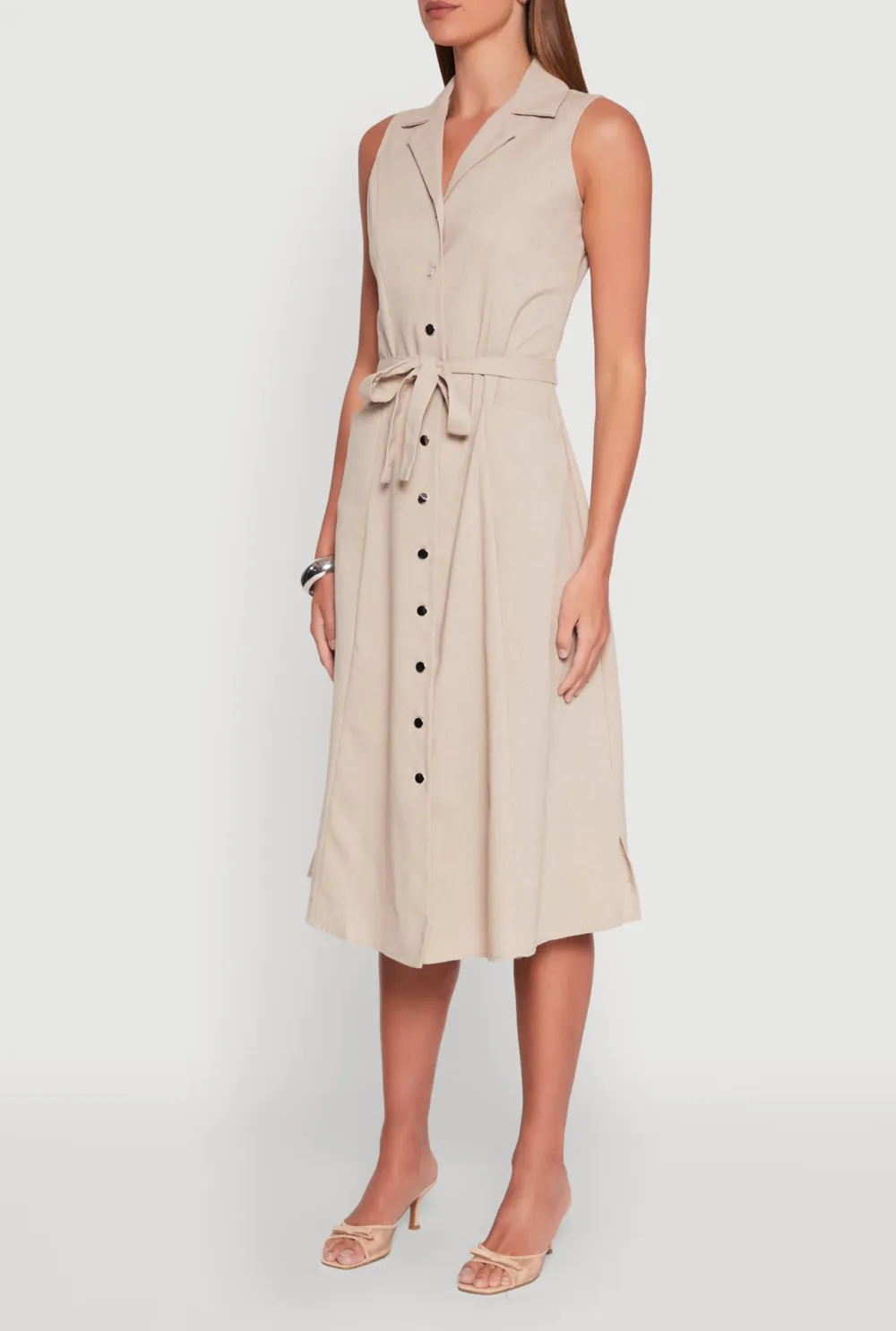 Sleeveless Flip Collar Dress