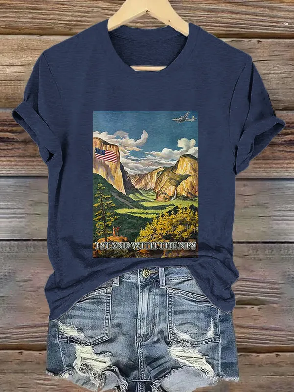 Retro I Stand With The NPS Print T-Shirt