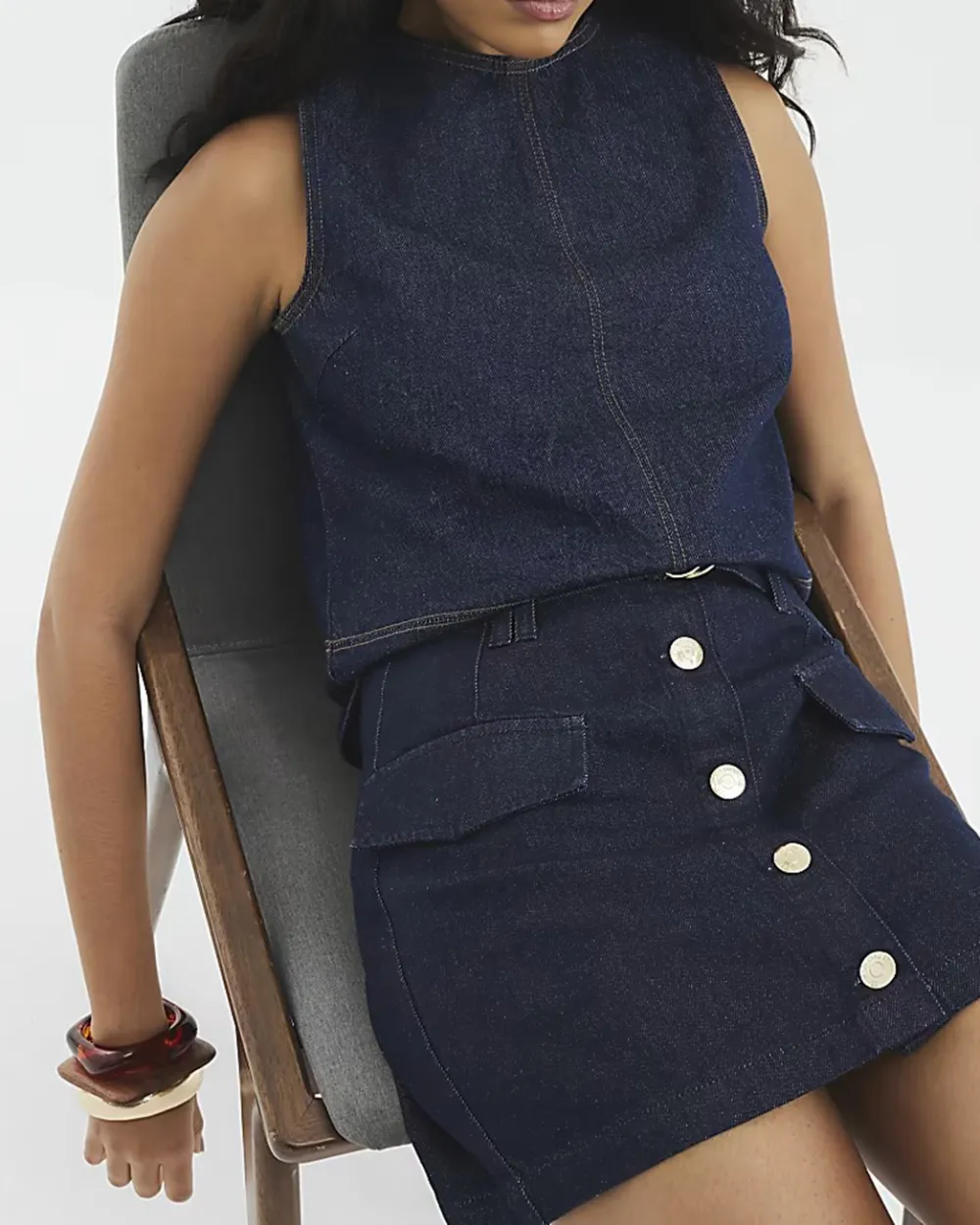 Women's Cotton Button-Down Skirts