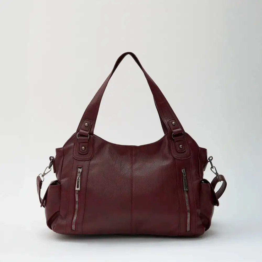 Pocket Front Leather Crossbody Bag