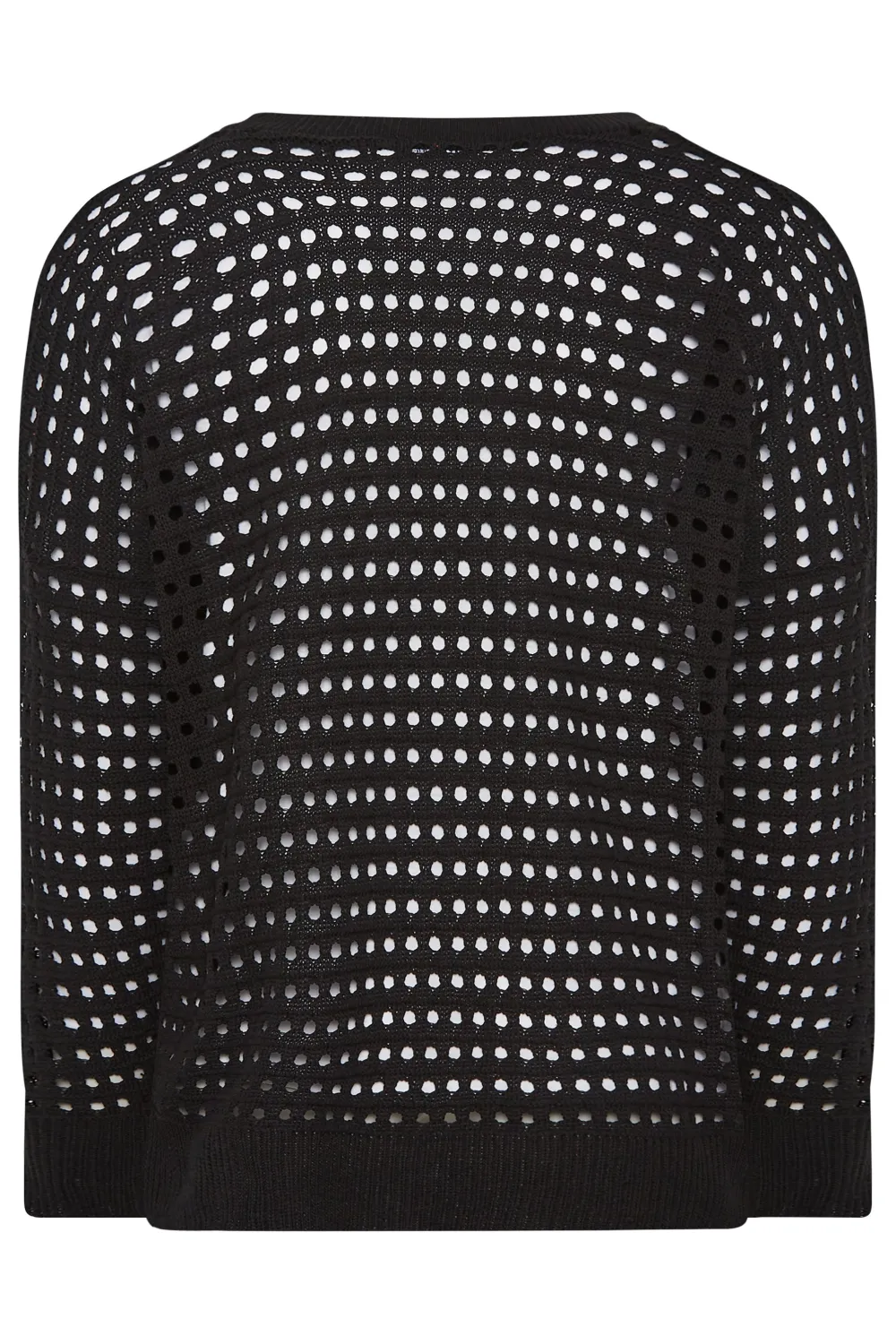 YOURS Curve Black Side Split Crochet Jumper