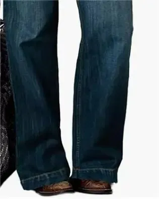 Washed Embroidery Flap Pocket Mid Waist Bootcut Jeans