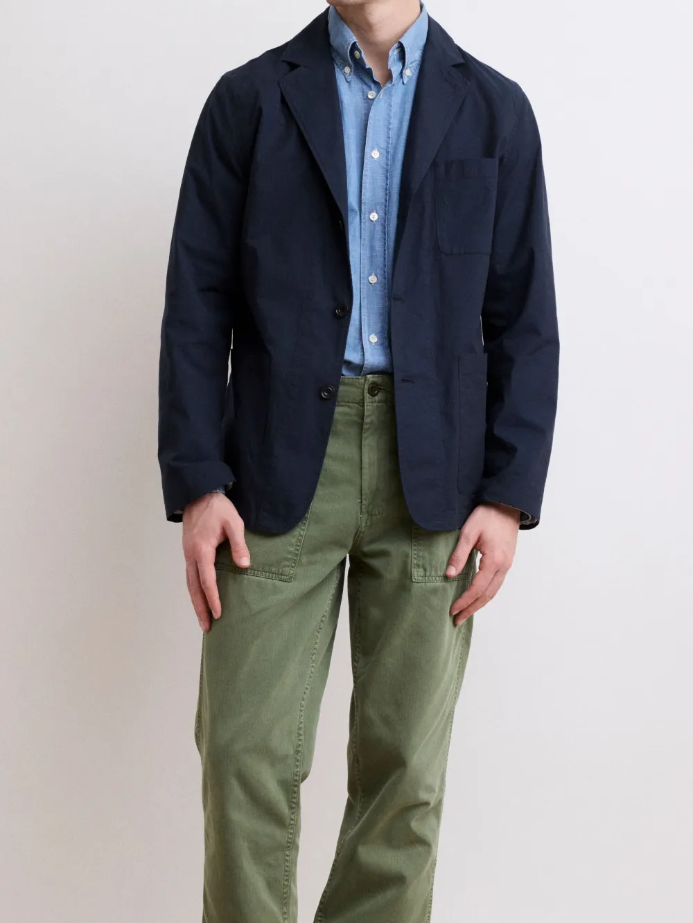 Men's Deep Blue Cotton Jacket