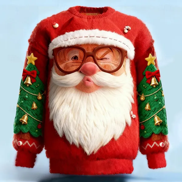 Men's Santa Claus Funny Kiss Ugly Sweater