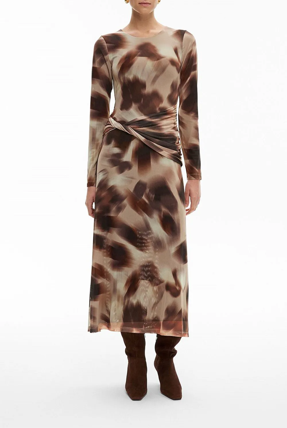 Artistic Print Twisted Dress