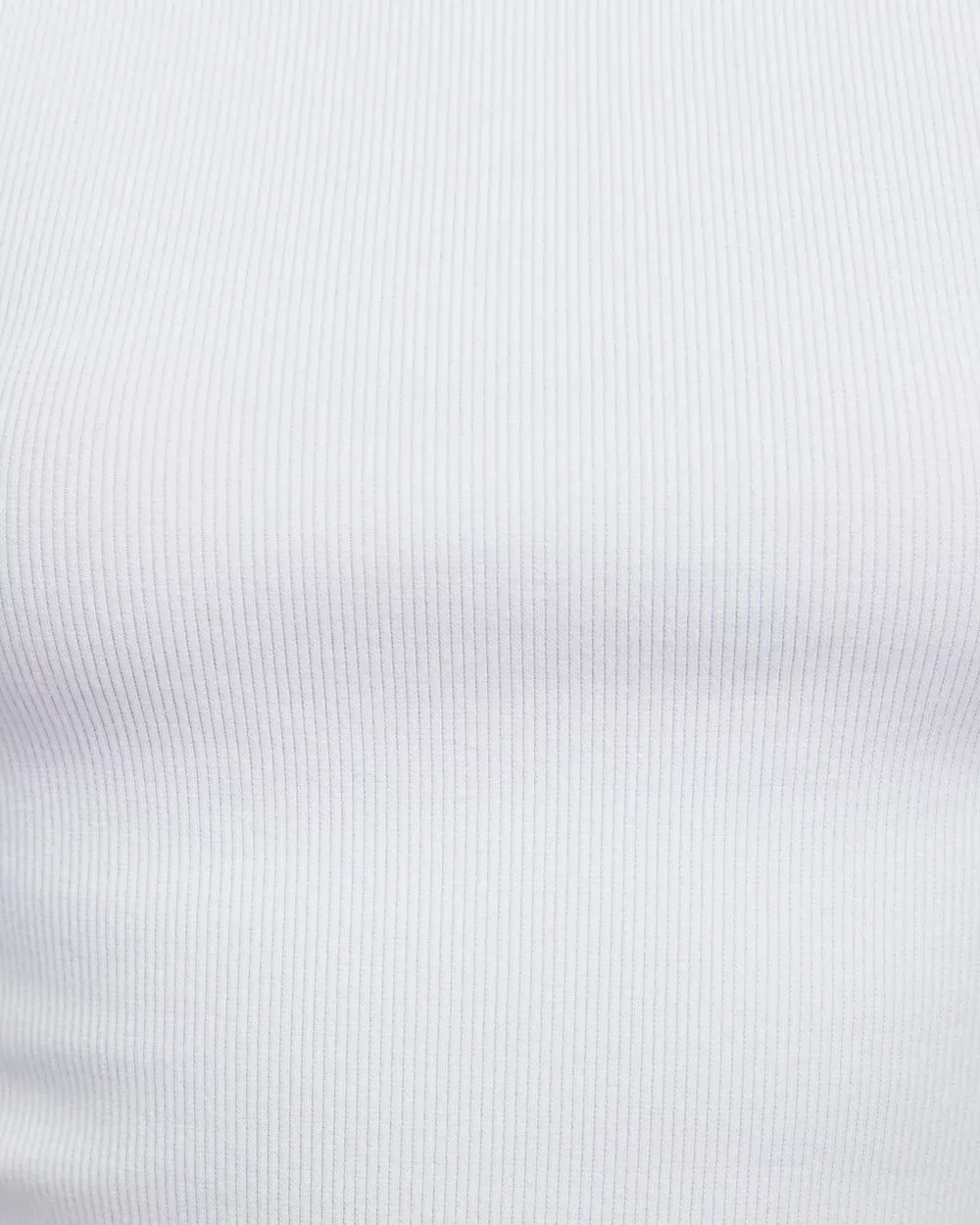 Plain white round neck striped vest