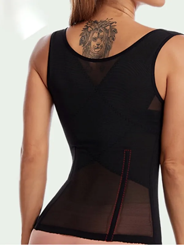 Corset Women's Waist Trainer Corsets Shapewears Office Running Gym Yoga Black Beige Sport Breathable Comfortable Hook & Eye Tummy Control Push Up Front Close Pure Color Summer Spring