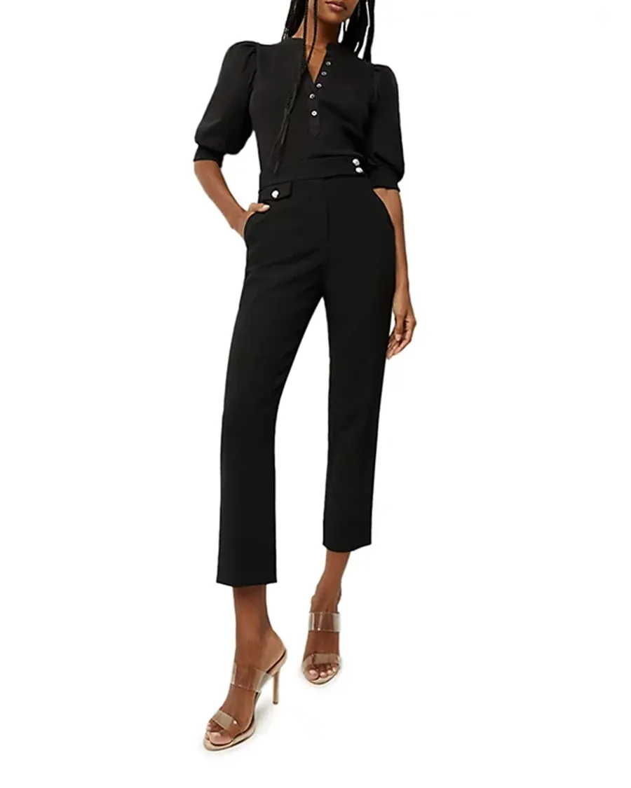 V-Neck Button Front Top