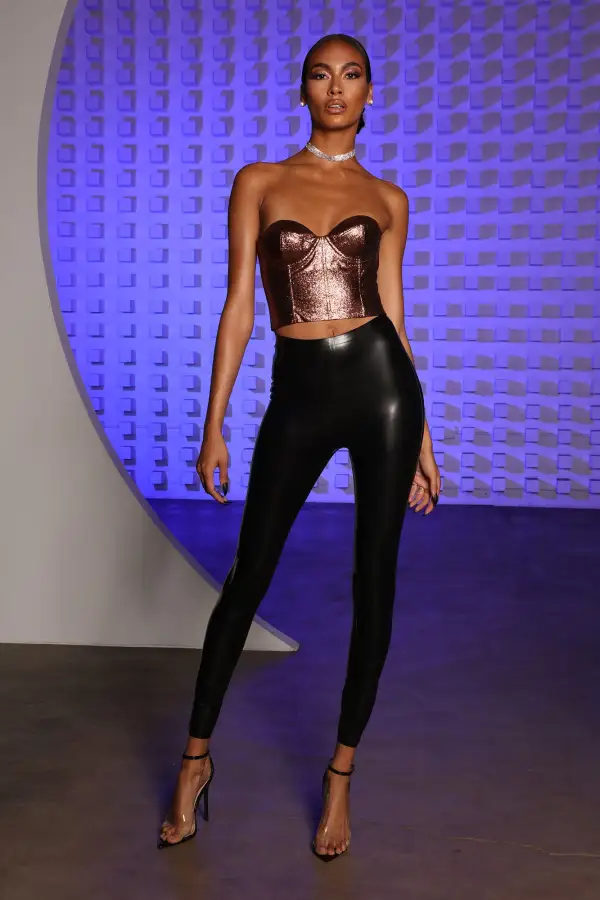 Lyanna Glitter Bustier - Bronze