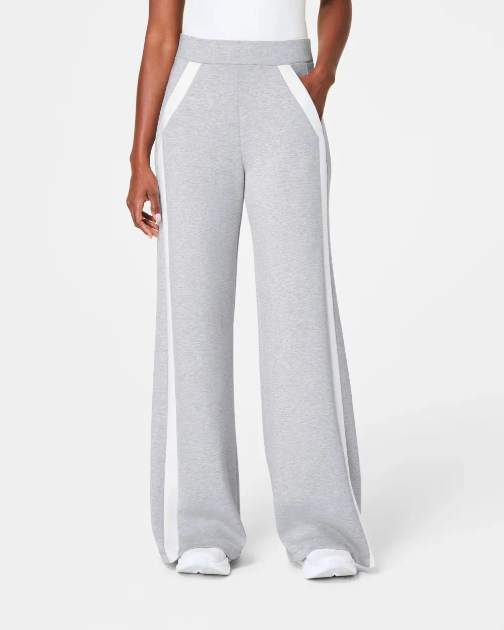 Light Heather Grey Striped Track Pant