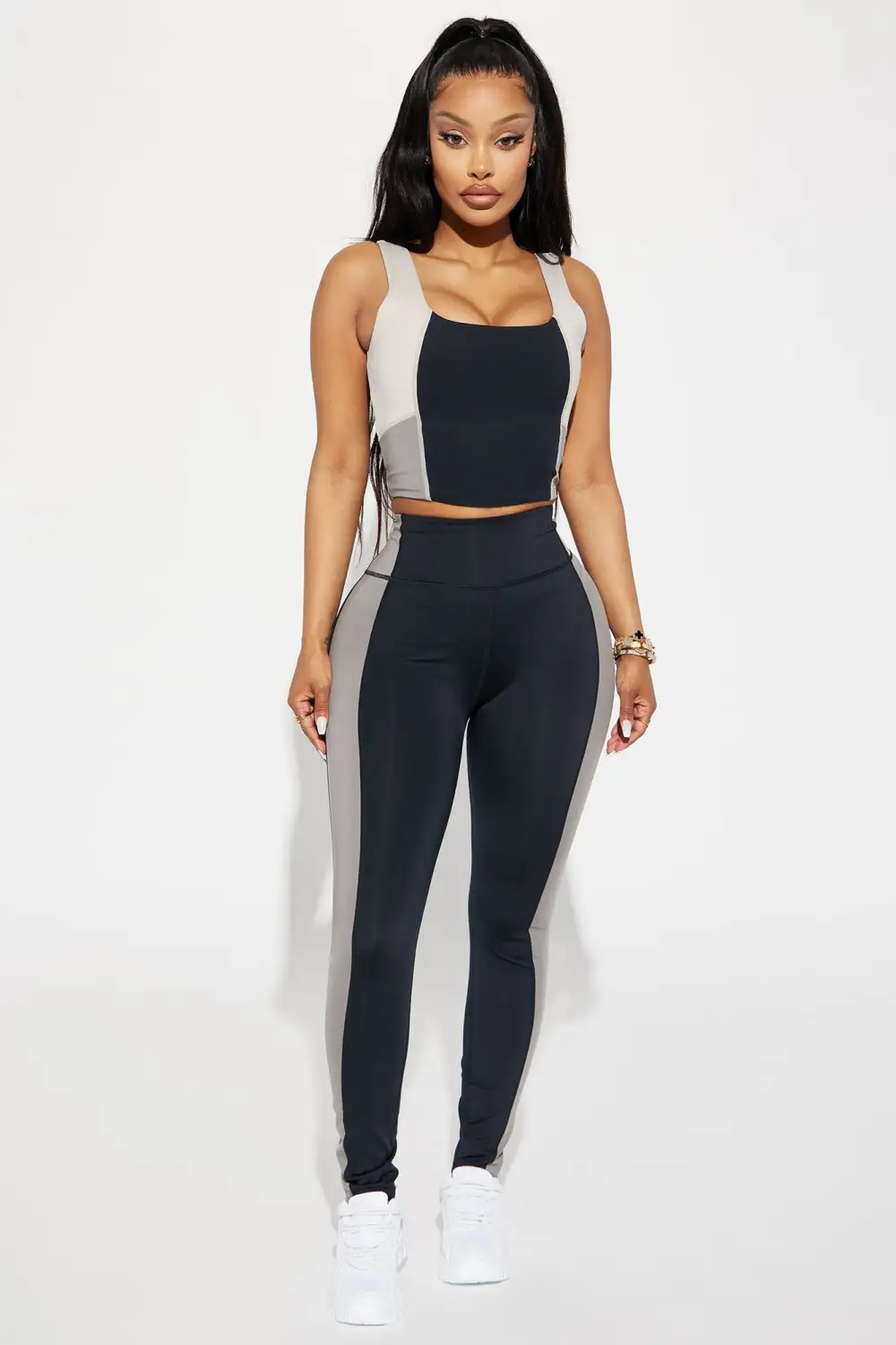 Nina Elevate Active Sports Bra - Charcoal/combo