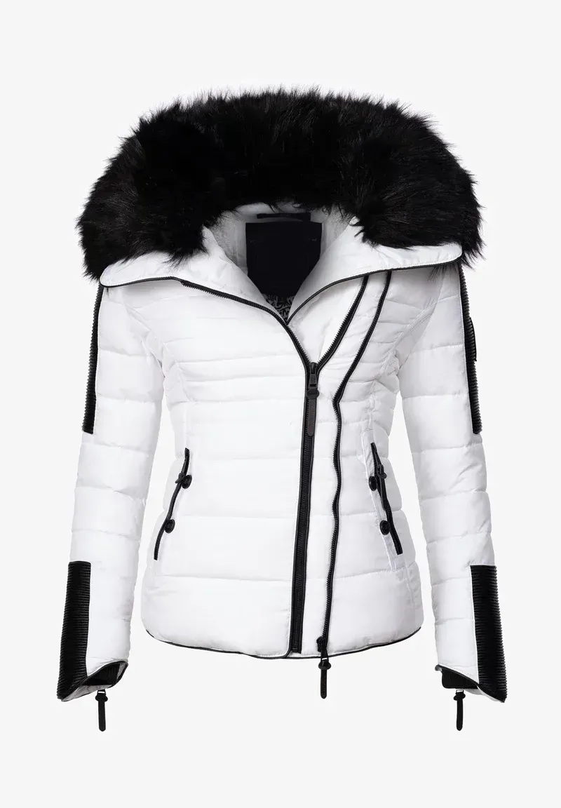 Women's short parka coat black