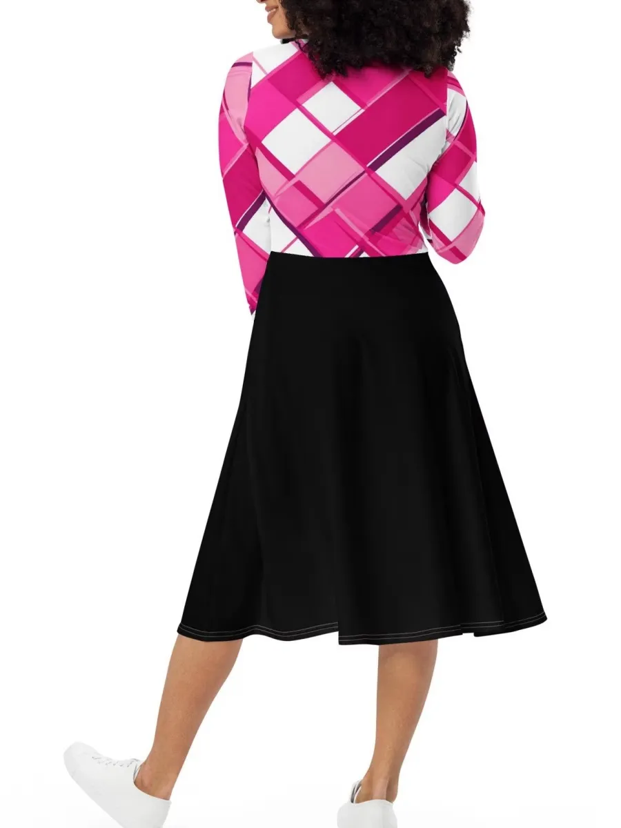 Plaid Long Sleeve Dress