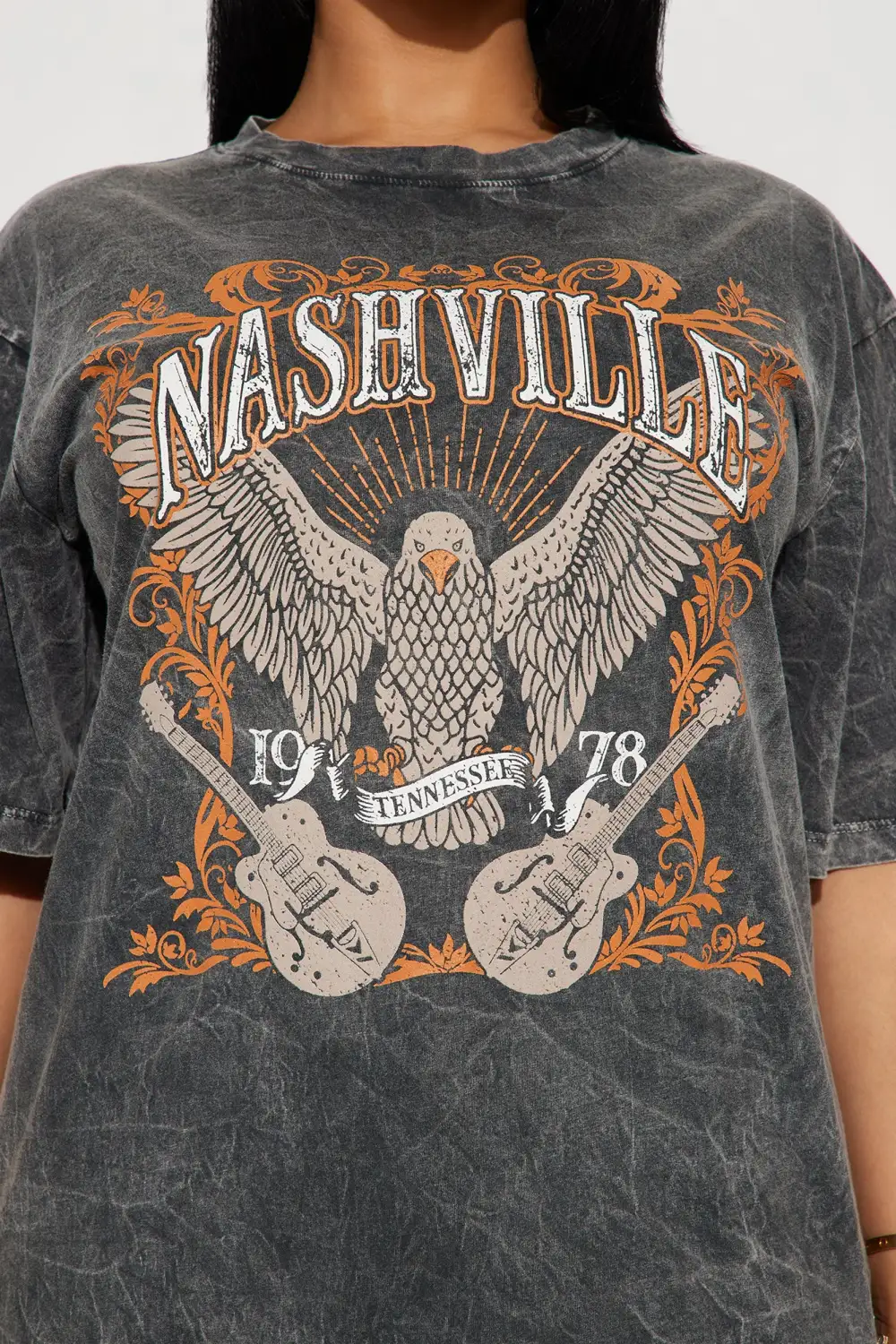 Nashville Country Washed Tee - Charcoal