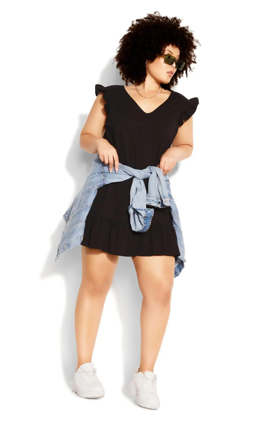 Evans Black In Ruffle Dress