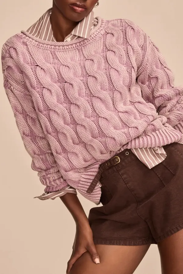 Elderberry Cable Sweater Pullover