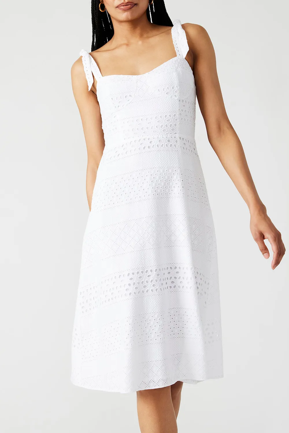 SWEETHEART NECKLINE DRESS WHITE