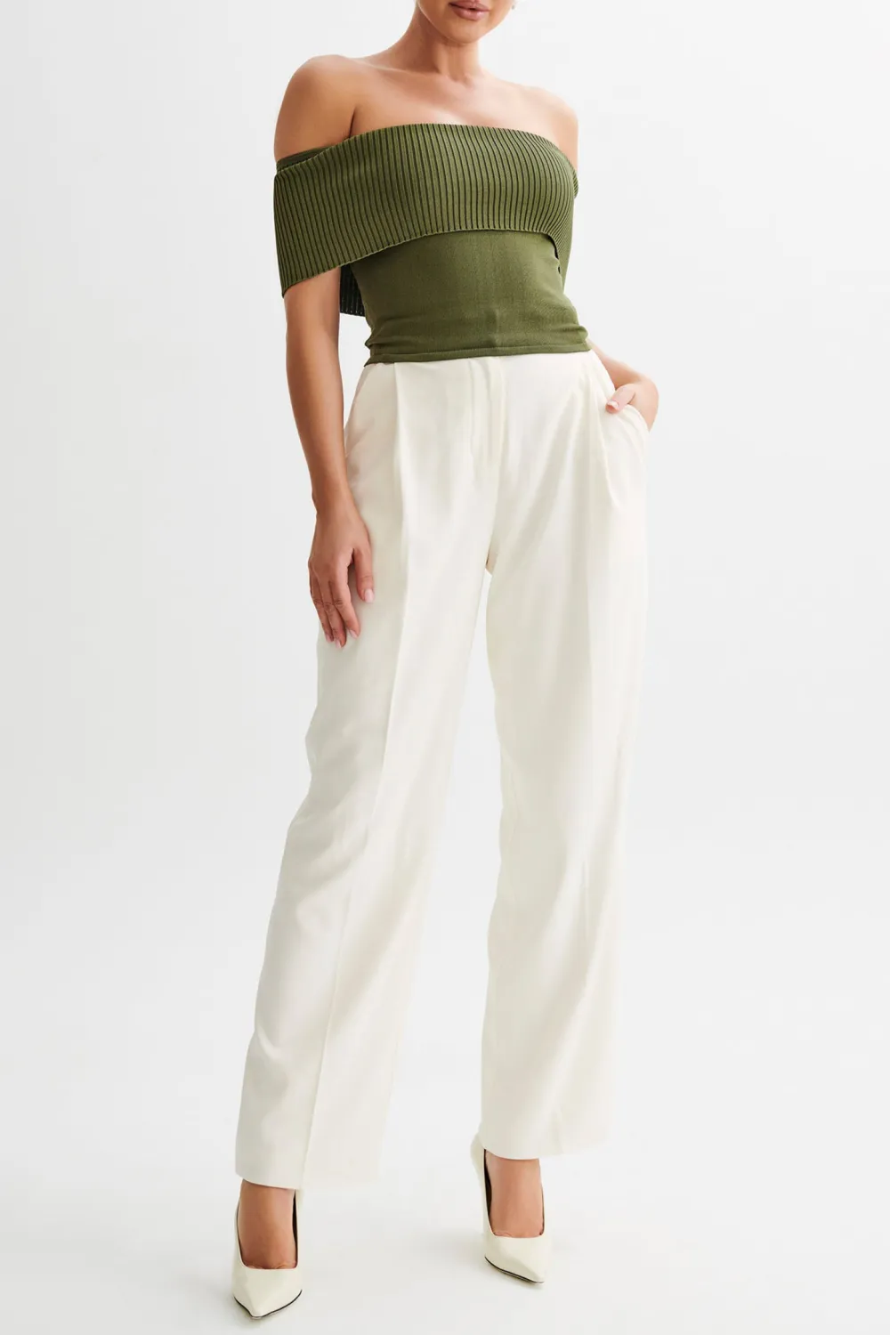 Off Shoulder Knit Top