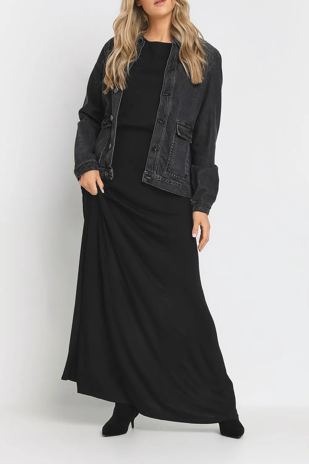 Front Pocket Maxi Skirt