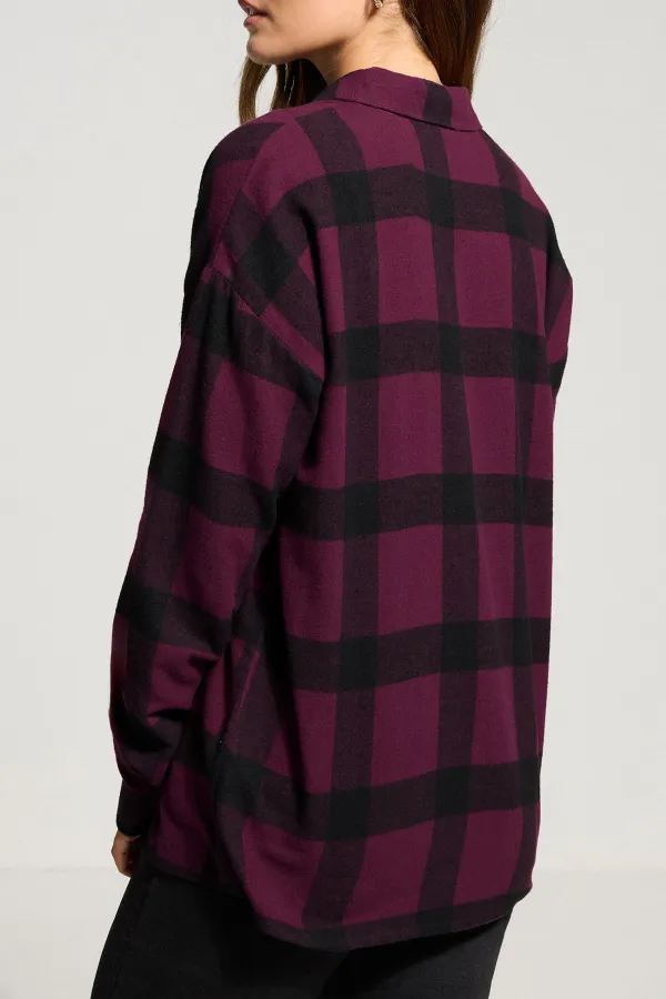 Loose Large Checkered Shirt