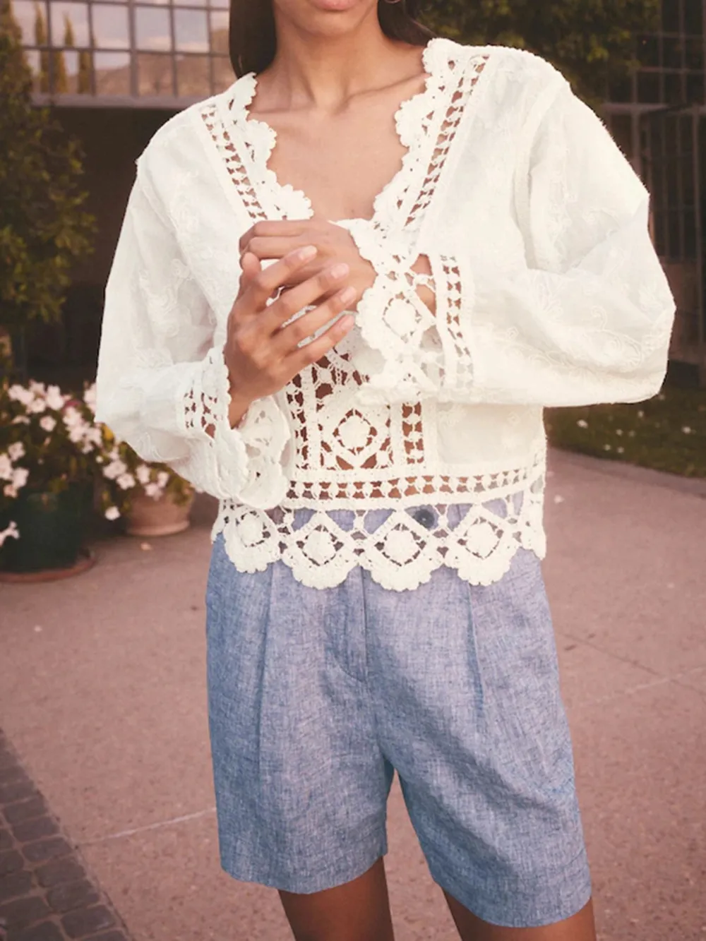 Basic Minimalist Solid Color Linen Blend Shorts