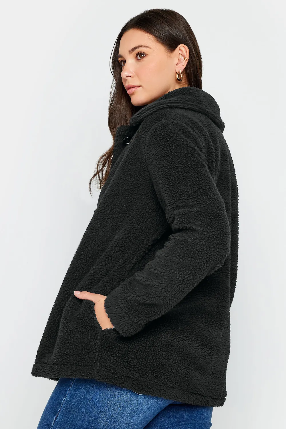 LTS Tall Black Teddy Fleece Jacket