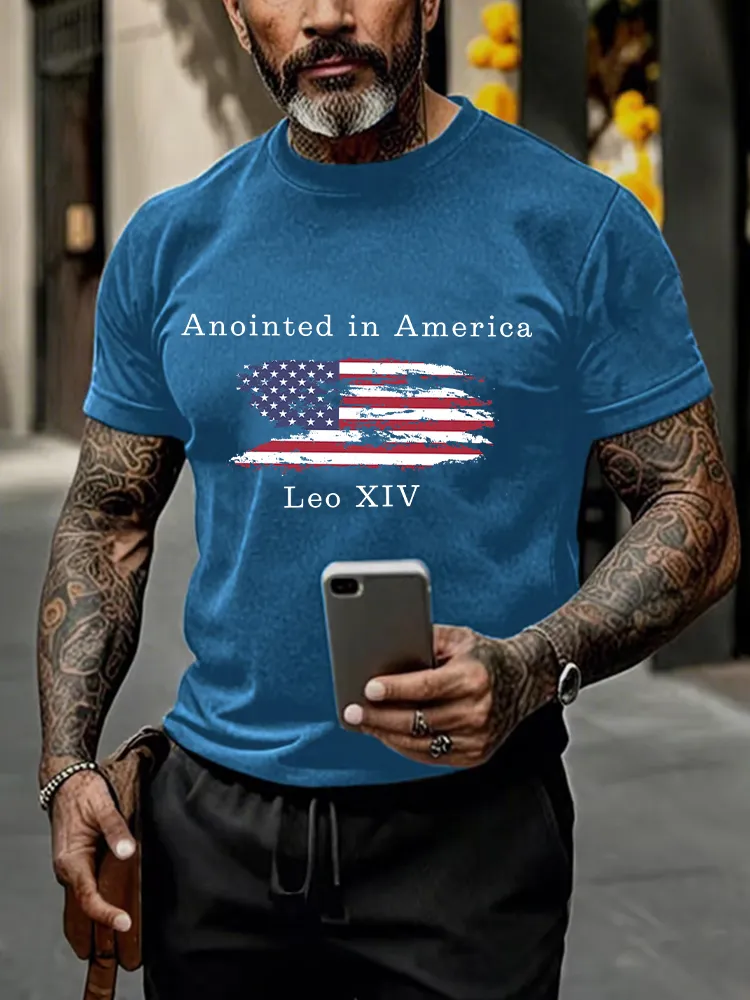 Men'S Anointed in America Pope Leo Xiv 267th Pope Printed T-Shirt