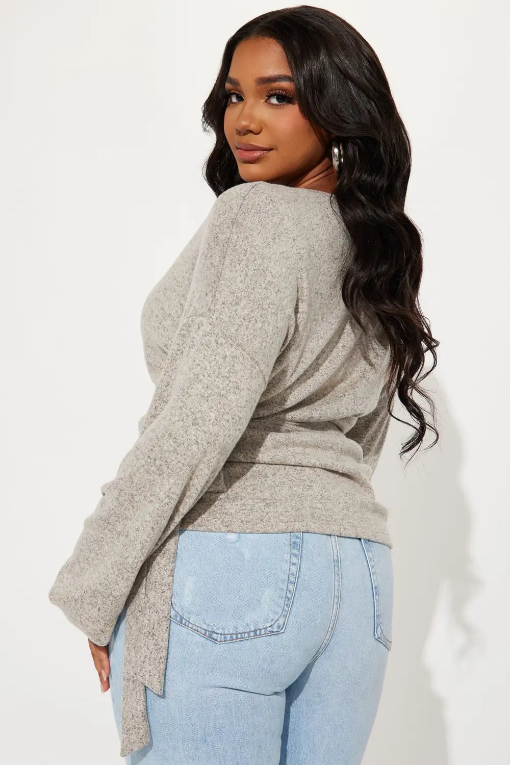 Natalia Wrap Top - Beige