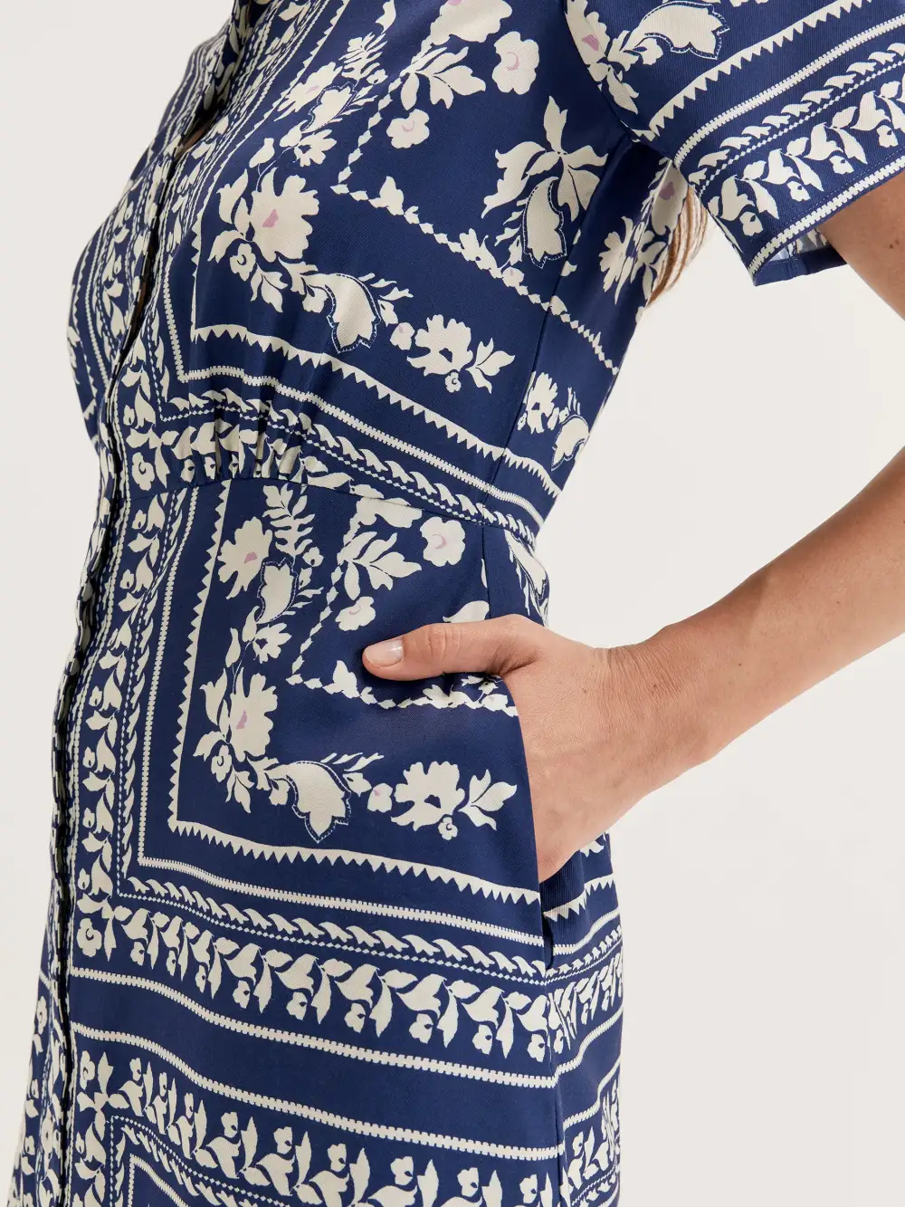 Scarf Shirtdress in Deep Sea Blue