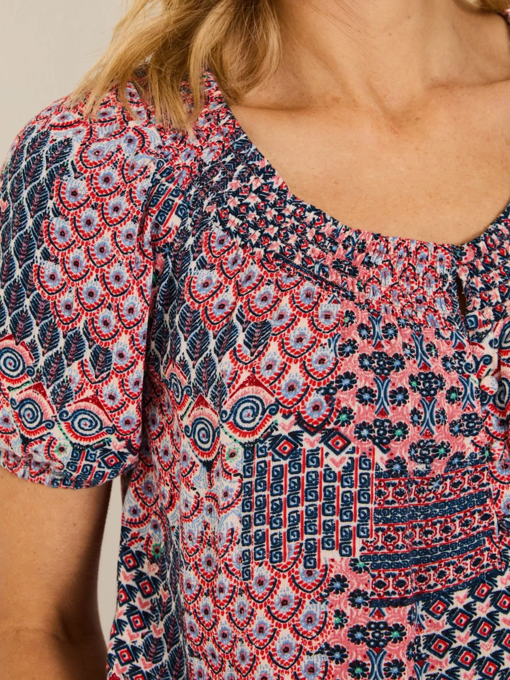 Pink Geo Tayana Blouse