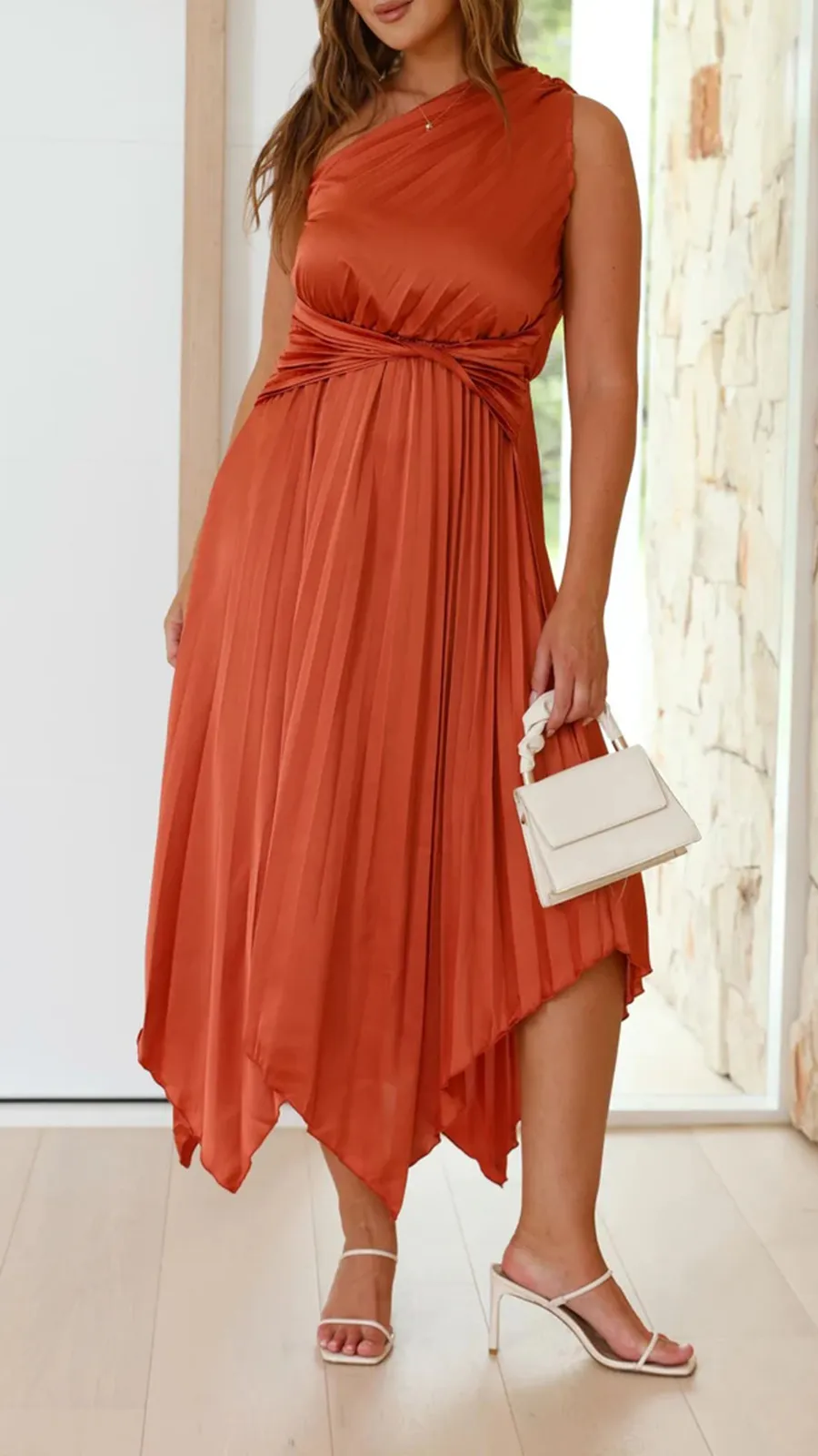 One Shoulder Midi Dress