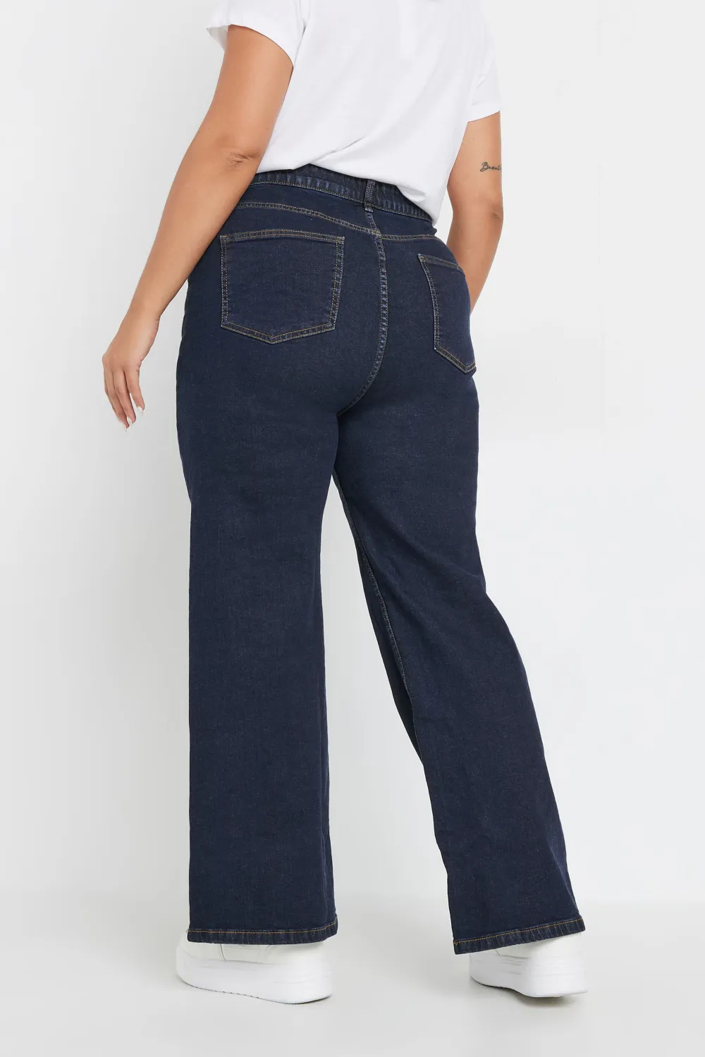 YOURS Curve Black Wide Leg Denim Jeans