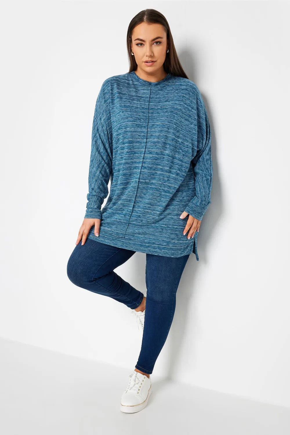YOURS Curve Blue Front Seam Soft Touch Jumper