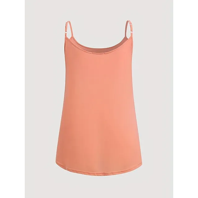 Women's Tank Top Camisole Plain Black White Light Green Sleeveless Casual Hawaiian Basic Round Neck Regular Fit