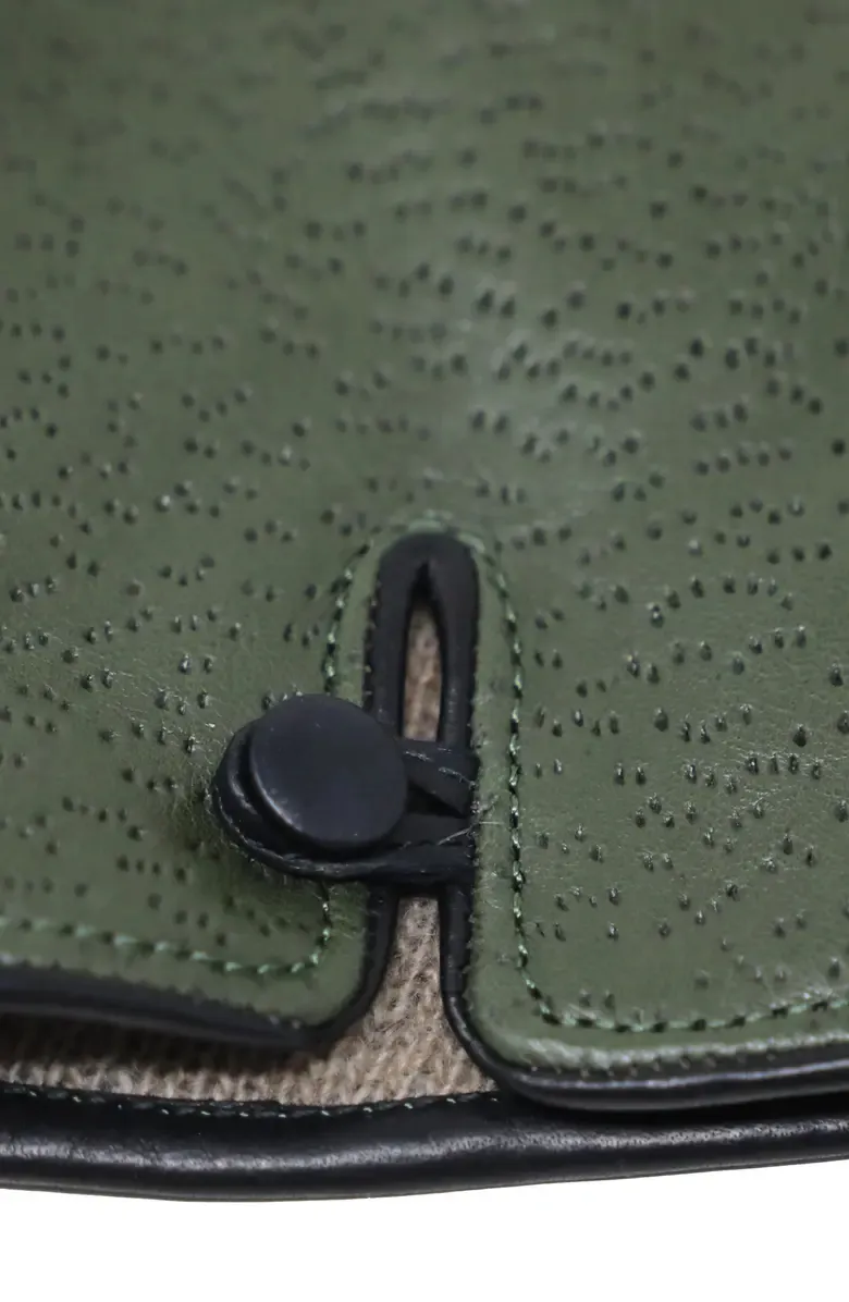 Olive Green Lined Leather Gloves