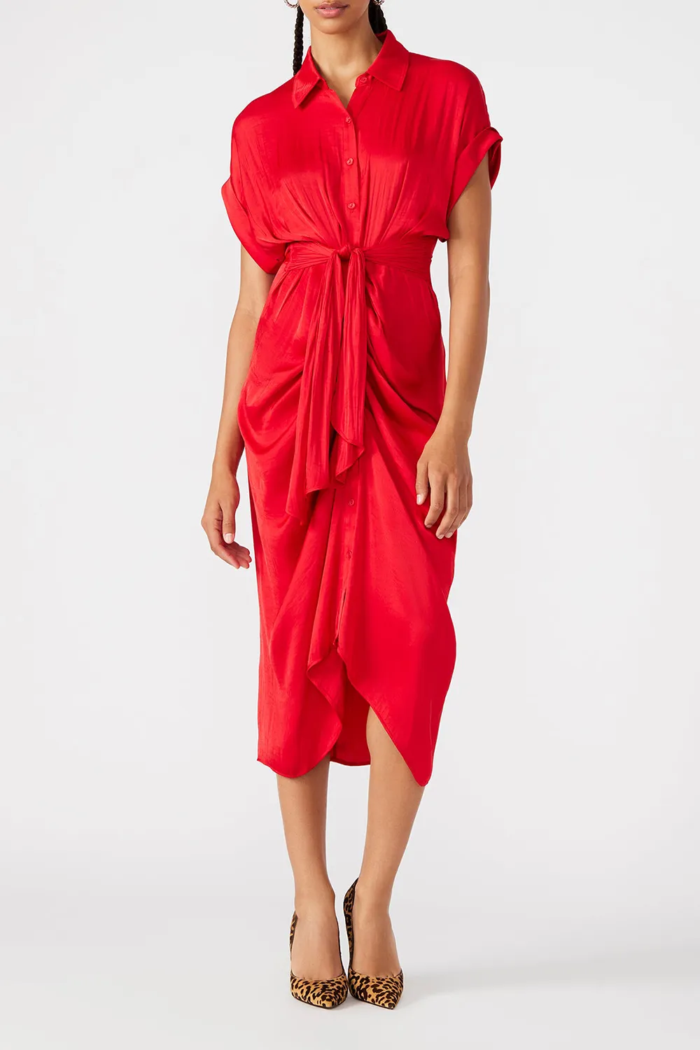 V-NECK DRESS CHOCOLATE