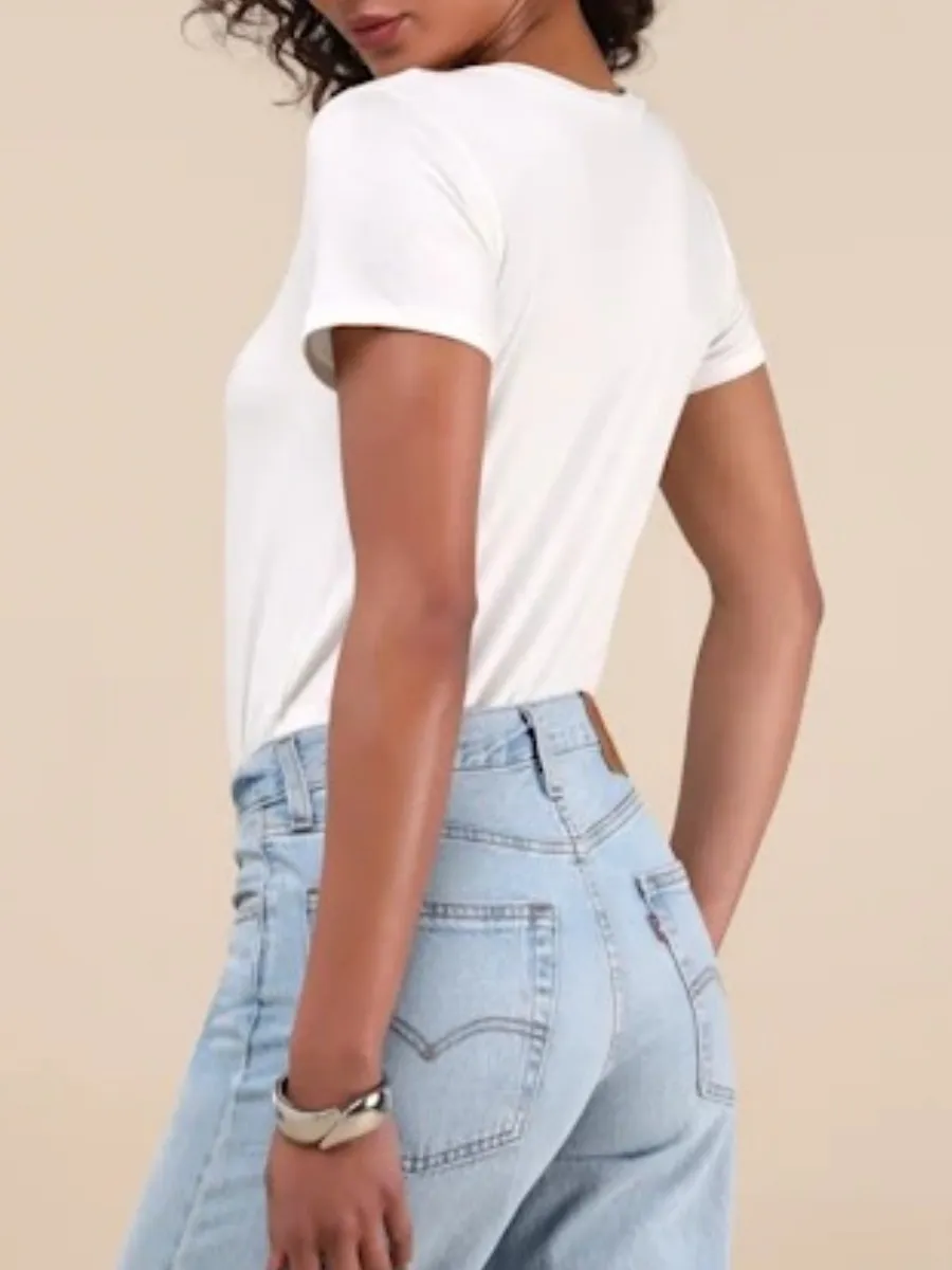 Round Neck Short Sleeve Bodysuit