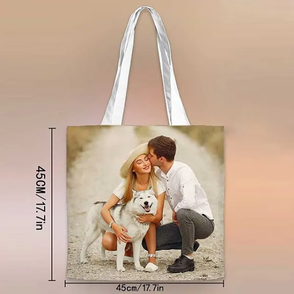 Men's Women's Kid's Tote Shoulder Bag Canvas Tote Bag Customize Oxford Cloth Shopping Daily Print Large Capacity Durable Custom Print White