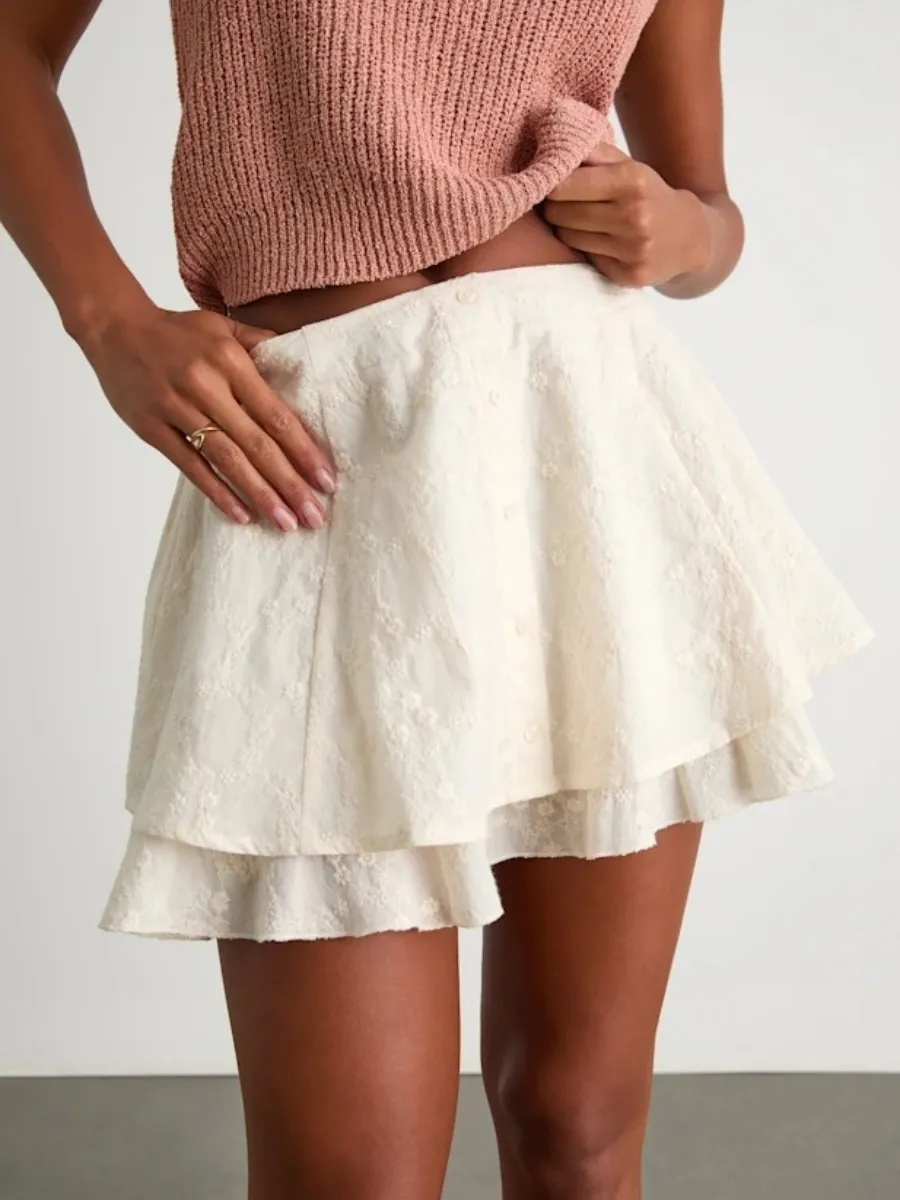 Tiered Ruffle Mini Skirt