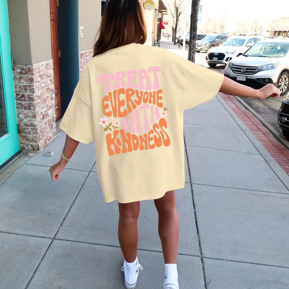 Kindness - Motif Printed Short - Sleeve Tee