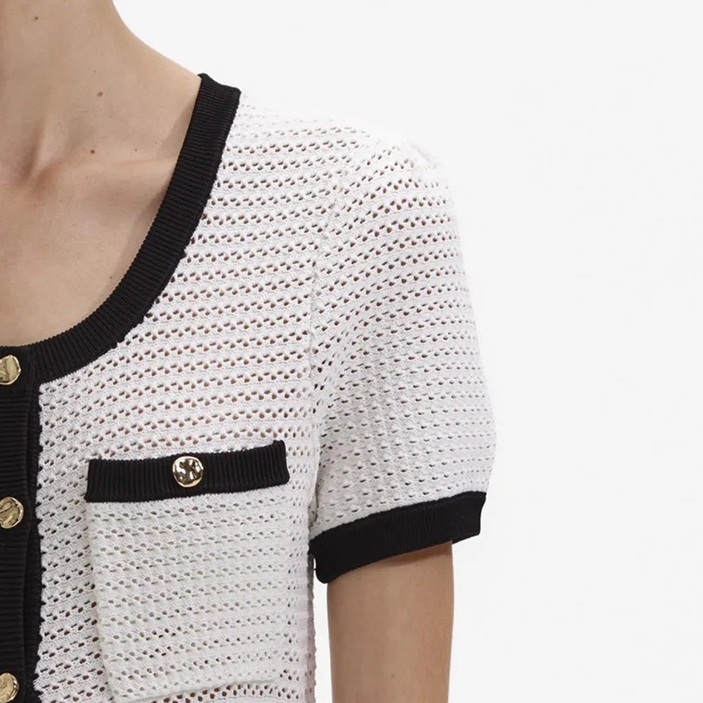 White Crochet Midi Dress