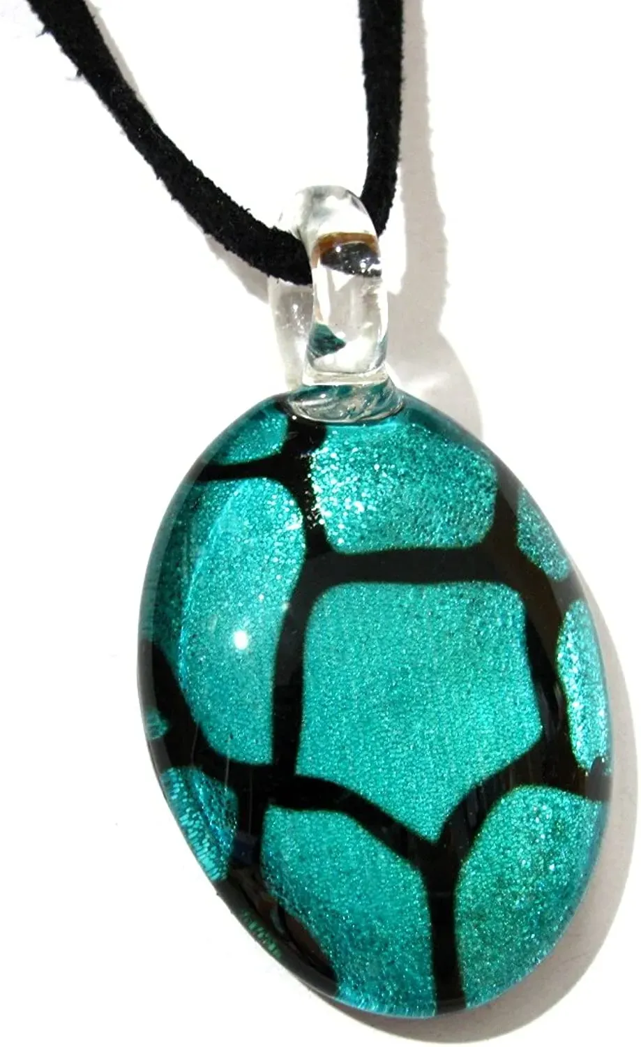 Handmade Dinosaur Egg Look Glass Pendant Glass Blown Necklace Jewelry No.1 - Collection Y2015