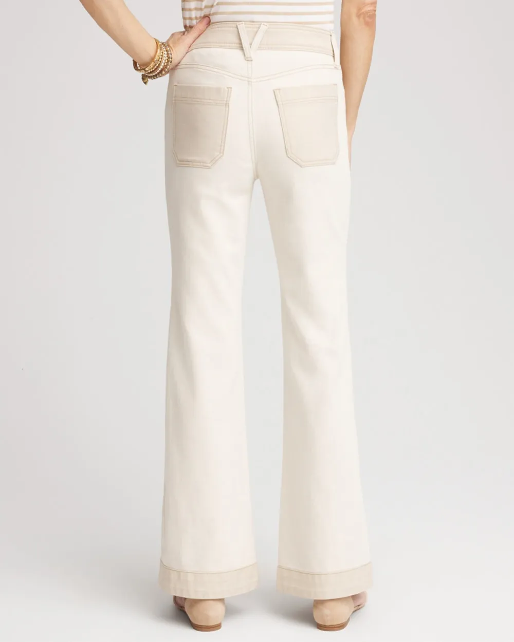 Colorblock Wide Flare Jeans