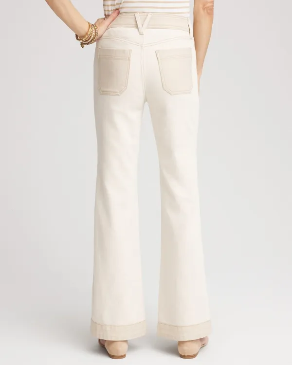 Colorblock Wide Flare Jeans