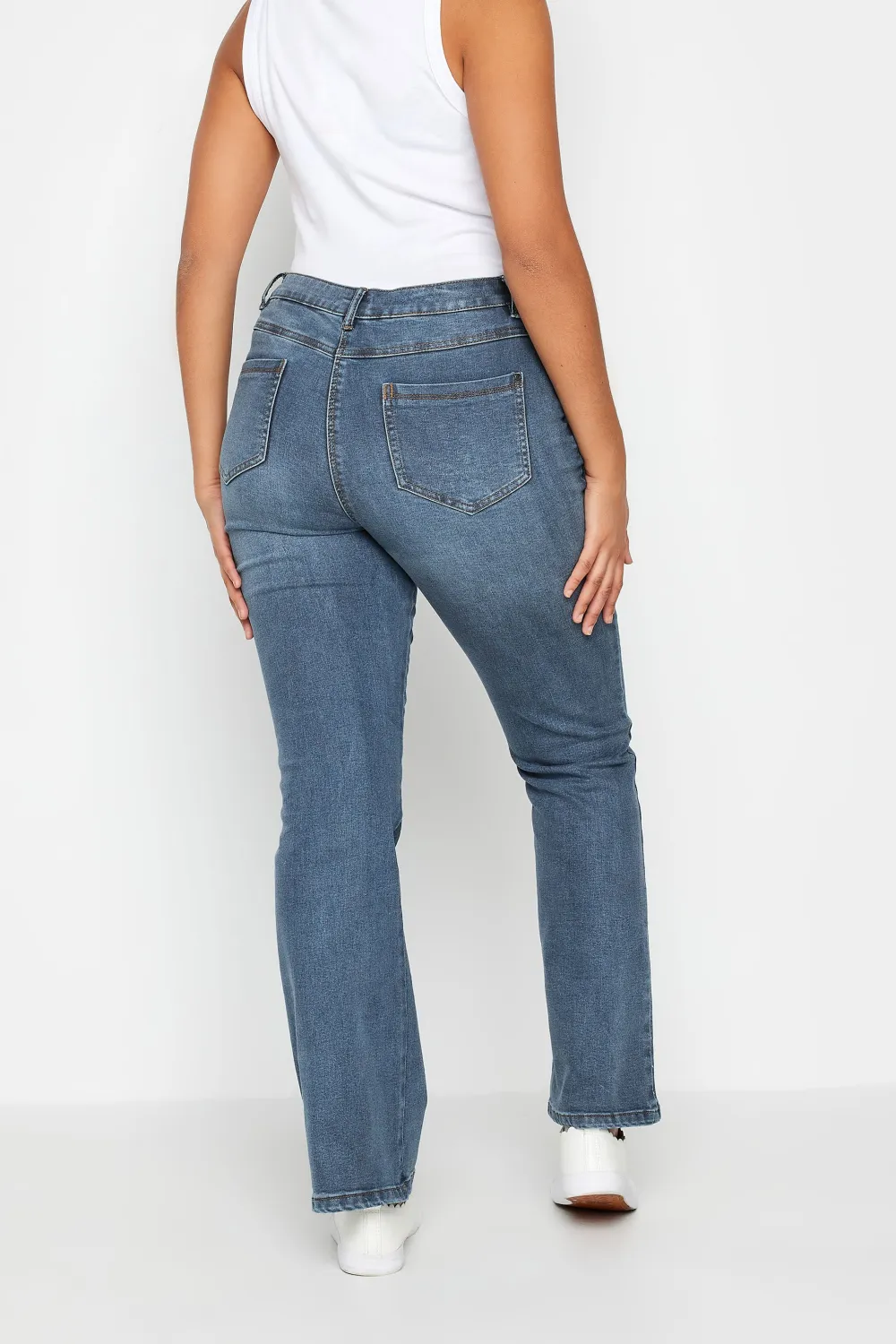 M&Co Blue Mid Wash Bootcut Jeans